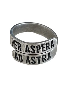 Кольцо металлическое «Per aspera ad astra/Через тернии к звездам» 17/19