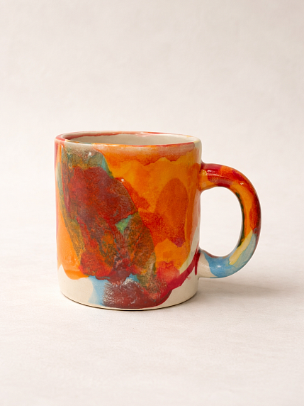 Кружка ручной работы Тата вытворяет/NF ceramics «Вокруг пи*дец, а я молодец», разноцветная, керамика, 450 мл, фото 2.