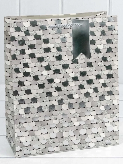 Пакет подарочный с тиснением «Кружочки», 26х32 см, фото 4.