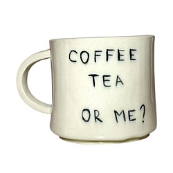 Кружка ручной работы с надписью «Coffee, tea or me?», керамика, 250 мл