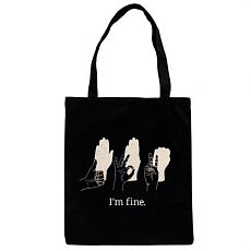 Шоппер Barking store «I'm fine», чёрный