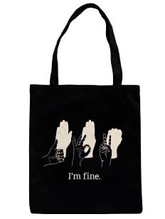 Шоппер Barking store «I'm fine», чёрный