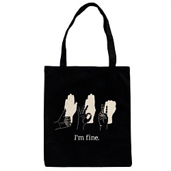 Шоппер Barking store «I'm fine», чёрный