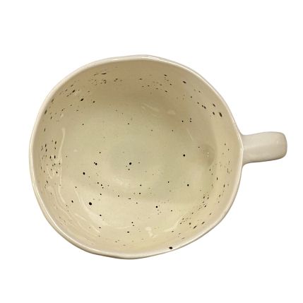 Кружка ручной работы круглая с надписью «П***й», белая, керамика, 350 мл, фото 3.