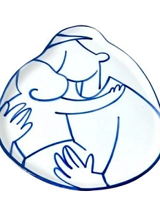 Тарелка ручной работы «Нежность», разноцветная, полуфарфор, 26 см