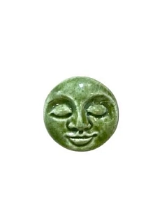 Брошь ручной работы КерамЕлКа «Лицо малое», зеленая, керамика