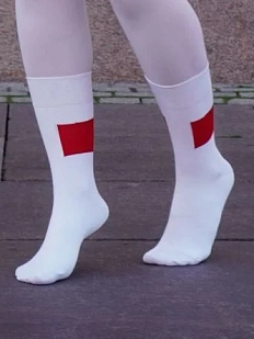 Носки «Красный квадрат», р-р 42-46, белые