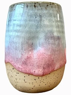 Стакан ручной работы «Переливы», розово-голубой, керамика, 400 мл
