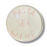 Тарелка ручной работы c надписью «Pasta Sex Wine», керамика, 23 см, превью фото 1