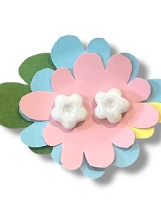 Серьги Августа «Белые цветочки», фарфор