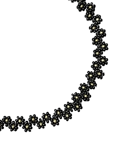 Чокер ручной работы «Ромашки». чёрный, бисер