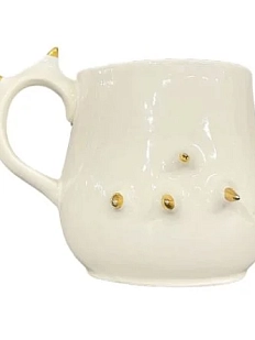 Кружка Зенд керамика ручной работы с шипами, белая, 350 мл