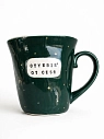 Кружка ручной работы Тата вытворяет/NF ceramics «Oty***s' от себя», темно-зеленая, мятая, керамика, 400 мл, превью фото 1