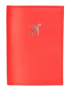 Обложка для паспорта с самолётом Kokosina bags, натуральная кожа, красный