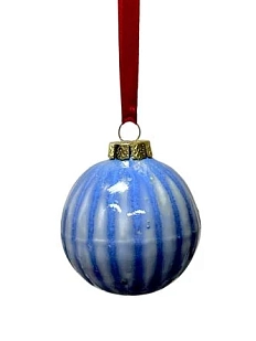 Ёлочная игрушка ручной работы «Голубой шар», 5 см