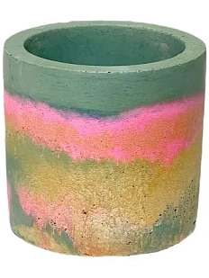 Кашпо Детали решают «Маленькая деталь», бетонное, розово-зелёный