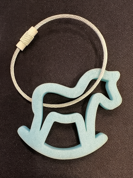 Брелок «Лошадка-качалка», символ года 2026, голубой, 6 см, фото 2.
