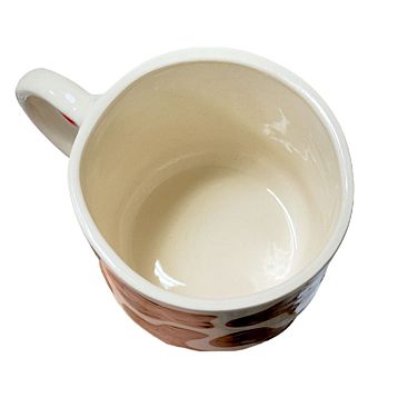 Кружка ручной работы с коричневыми пятнышками, полуфарфор, 250 мл, фото 5.