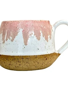 Кружка ручной работы «Изморось», розовая, керамика, 300 мл