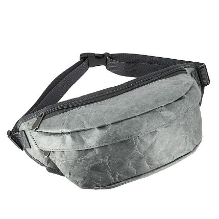 Поясная сумка Ranzel Bags «Baggy Gray», тайвек, серая, фото 2.