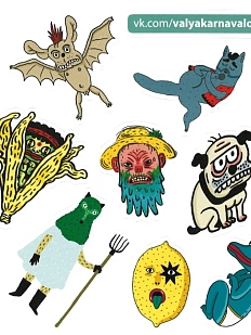 Стикерпак Валя Карнавалова «Рыжий лис», А5, 12 наклеек