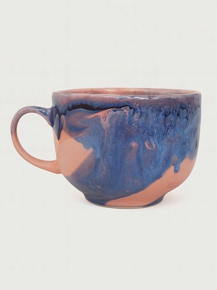 Кружка ручной работы NF ceramics «Цени достигнутое», розовая, керамика, 600 мл, фото 2.
