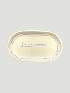 Блюдце ручной работы Йеллоускуп «For my diamonds», керамика, 17 см