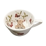 Чашка для чая ручной работы Мадам де Тюль с фигуркой внутри Лисята в вишневом саду, белая, фарфор, 250 мл, превью фото 1