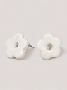 Серёжки-гвоздики Радость Рядом «Цветочки», полимерная глина, белые, превью фото 1