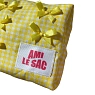 Косметичка ручной работы АМИ (Ami lé sac) «Moyen», жёлтая клетка с бантиками, превью фото 2