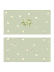 Конверт для денег «Ромашки», зелёный