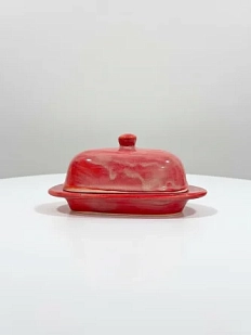 Маслёнка ручной работы ММ керамика , розовая