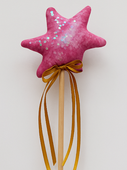 Волшебная палочка, розовая с пайетками, фото 2.