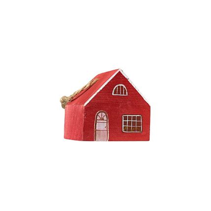 Ёлочная игрушка из дерева «Красный домик», фото 3.