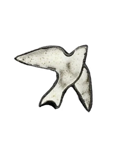 Брошь Керемет «Белая ласточка», керамика