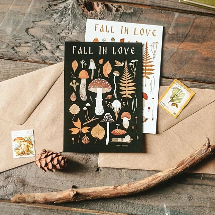 Открытка «Fall in love», черная, Дворникова Александра, фото 3.