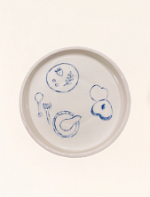 Тарелка с бортиком ручной работы «Натюрморт», керамика, 19 см