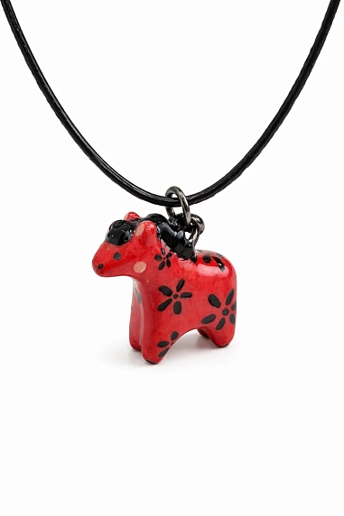 Подвеска ручной работы Боттери керамика «‎Лошадка красная»‎, керамика, фото 2.