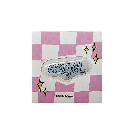 3D Стикер Катя Гиена "Angel", голубой, объемный, фото 1.