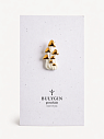 Брошь ручной работы Bulygin «Грибы», фарфор, бело-золотистая, превью фото 1