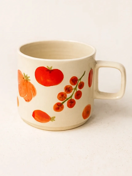 Кружка ручной работы Йеллоускуп «Томаты», керамика, 400 мл, фото 2.