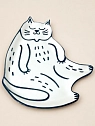 Фигурная тарелка ручной работы ЮЛЬНИКА (JULNIKA) «Кот-гедонист», полуфарфор, 21 см, превью фото 1