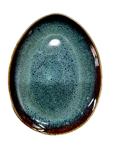 Блюдце овальное ручной работы VELES «Элессар», фарфор, 19,5 см