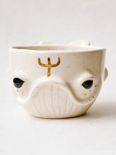 Кружка ручной работы «Кит», белая, керамика, 300 мл