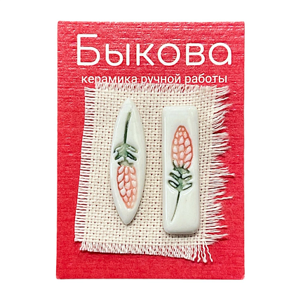 Серьги ручной работы «Красные цветы», фарфор, фото 1.