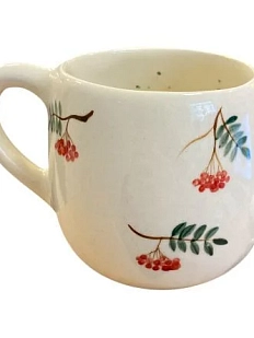 Кружка ручной работы Верба керамика «Рябина», круглая, керамика 400 мл