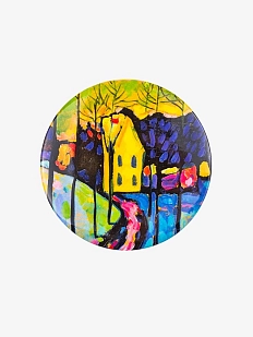 Закатной значок «Кандинский. Зимний пейзаж», металл, 45 мм