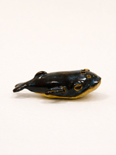 Статуэтка интерьерная ручной работы Керам_По «Кит», синяя, 6 см