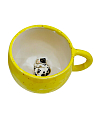 Кружка ручной работы с фигуркой внутри Котик, жёлтая, керамика, 400мл, превью фото 3