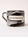 Кружка ручной работы Тата вытворяет/NF ceramics «Перфекце*уист», чёрная, керамика, 500 мл, превью фото 1